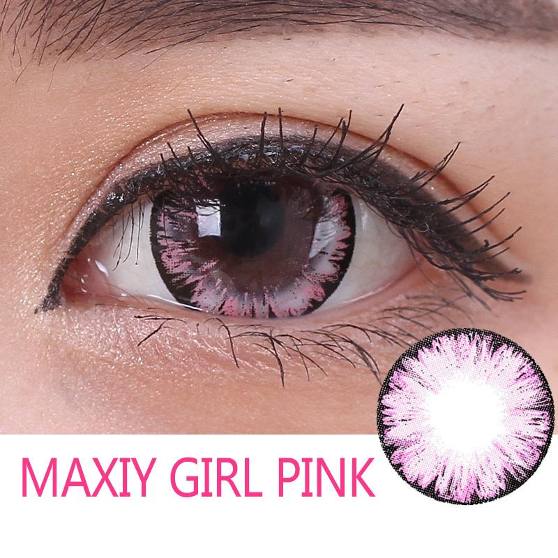 MAXIY GIRL 7 Colors (12 Month) Colored Contact Lenses under $10 (Buy 3 get 1 Free)