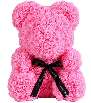 Timeless Rose Bear - Teddy Bear Rose Flower Artificial Gifts for Women Valentine's Day 24cm