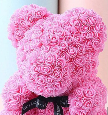 Timeless Rose Bear - Teddy Bear Rose Flower Artificial Gifts for Women Valentine's Day 24cm