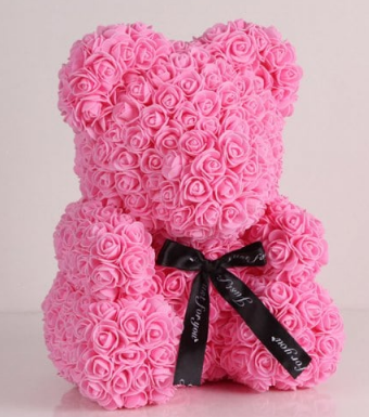 Timeless Rose Bear - Teddy Bear Rose Flower Artificial Gifts for Women Valentine's Day 24cm