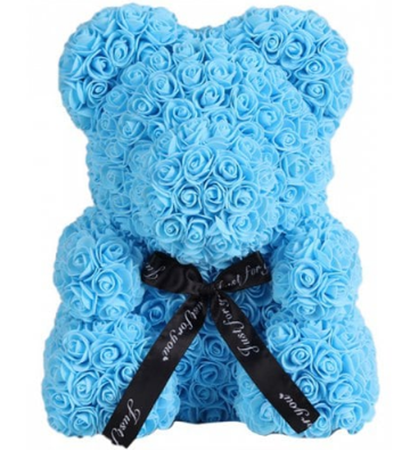 Timeless Rose Bear - Teddy Bear Rose Flower Artificial Gifts for Women Valentine's Day 24cm