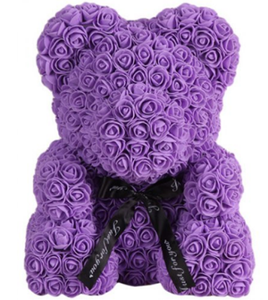 Timeless Rose Bear - Teddy Bear Rose Flower Artificial Gifts for Women Valentine's Day 24cm