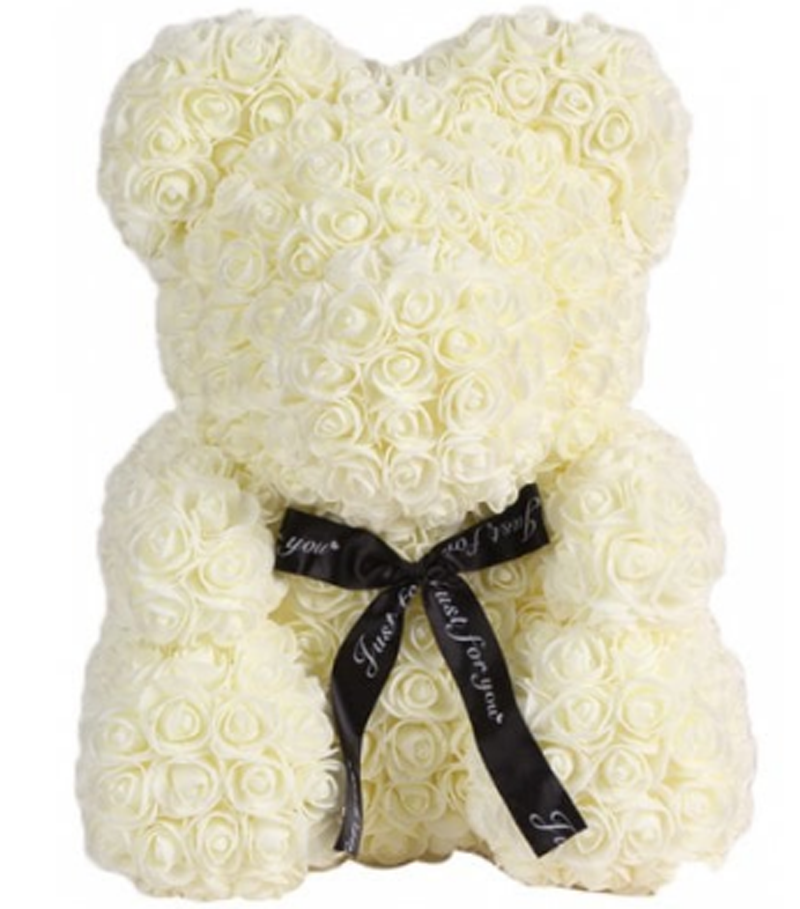 Timeless Rose Bear - Teddy Bear Rose Flower Artificial Gifts for Women Valentine's Day 24cm
