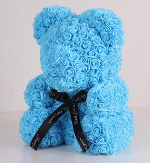 Timeless Rose Bear - Teddy Bear Rose Flower Artificial Gifts for Women Valentine's Day 24cm