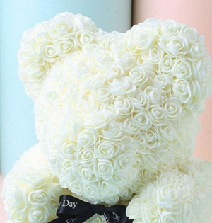 Timeless Rose Bear - Teddy Bear Rose Flower Artificial Gifts for Women Valentine's Day 24cm