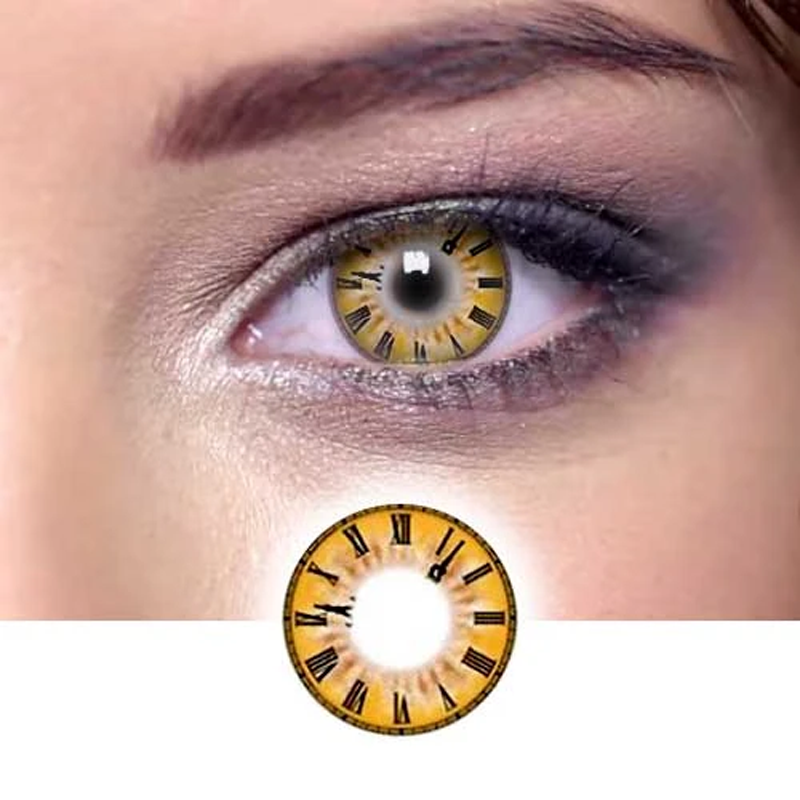 Roman Clock Yellow Halloween Colored Contacts