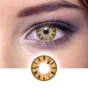 Roman Clock Yellow Halloween Colored Contacts