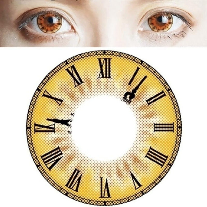 Roman Clock Yellow Halloween Colored Contacts