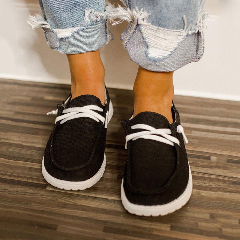 Cow Print Lace Up Round Toe Flat Sneakers